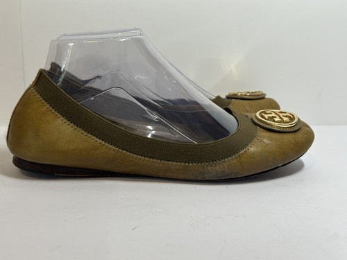 Tory Burch flache Ballerinas olivgrün mit Gold Größe 7,5 - Bild 4 von 7