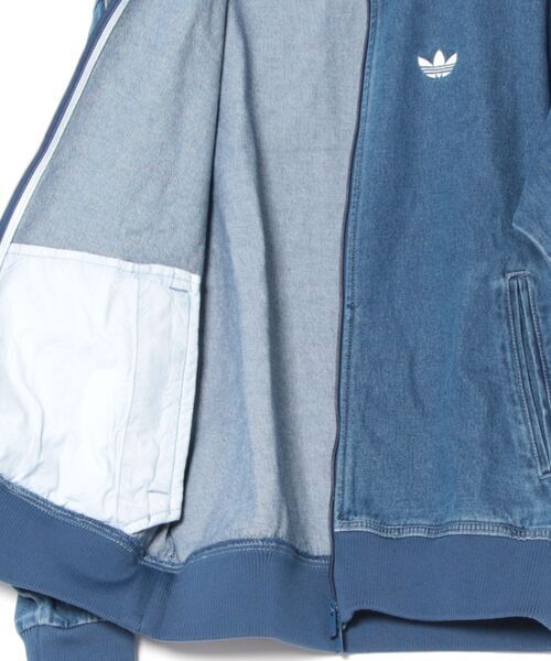 ジャケット・アウター Adidas DENIM FIREBIRD TRACKTOP JC6233 adidas Adicolor Denim Firebird Track Top Medium Blue JC6233