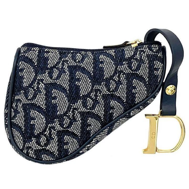 Christian Dior Saddle Pouch Trotter Navy Letter D Charm Size: W4.7xH3.5xD1 in.