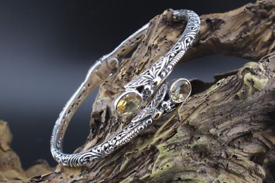 Handgefertigtes Armband Sterlingsilber und Citrin Libelle