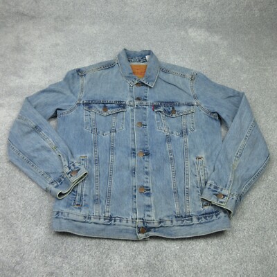 Levis Jacke Herren mittelblau Denim Trucker Western Washed Knopfleiste Freizeit 5734