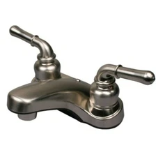 Non Metallic Series - 4 in. Centerset 2-Handle Bathroom Faucet in Brushed Nickel