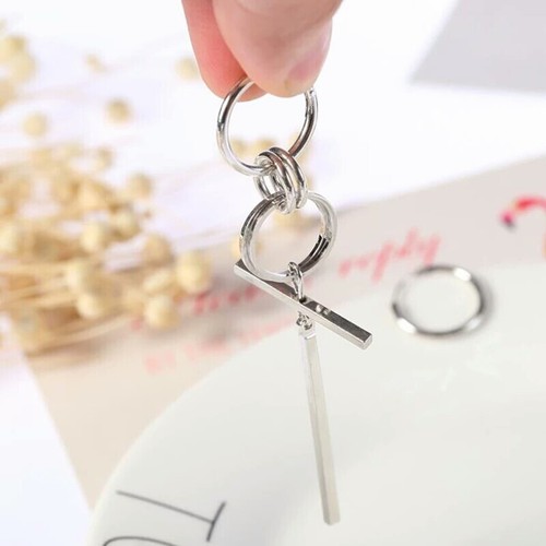Jisensp Korean Fashion Earrings Punk Bangtnn Boys Earrings For Men V DNA Earring - Picture 2 of 12