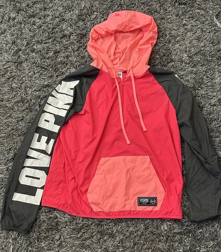 UNDERCOVER Giacca a vento Victoria’s Secret rosa giacca con cappuccio donna taglia M L #606