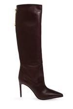DSQUARED2 Burgundy 100mm Leather Heeled Boots New Authentic