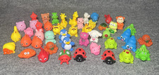 Rubber Mixed Lot Of 46 Mini Rubber Toy Figures Animals Approx 1 Inch Tall