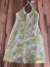 Lilly Pulitzer Rare White Label Halter Dress Sundress Size 10 Cote D  Azur