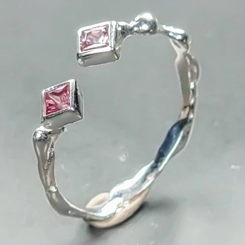 Handmade Natural Rhodolite Ring 925 Sterling Silver Size 8 /R458715