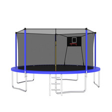 14ft Outdoor Indoor Recreational Trampolines with Basketball Hoop Sports Fitness