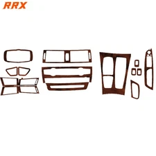 18Pcs Wood Grain Brown Full Set Interior Cover Trim For BMW X5 E70 X6 E71 07-13
