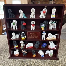 Danbury Mint PURELY POODLES COLLECTION Dog Figurines COMPLETE Set 25 + Display