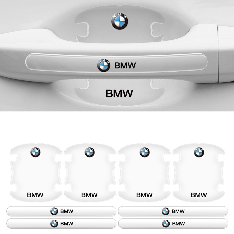 8PCS Clear Car Door Handle Bowl Film Sticker Trim Protector Accessories for BMW