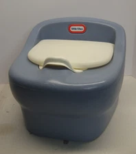 Vintage Little Tikes Child Size Blue & White Potty Chair