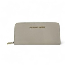 Michael Kors Purse Sand Cream Beige Gold Zip Around Women's Wallet - Preloved