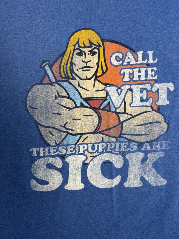 He-man Masters Of The Universe, Blue Shirt, New,XL. Call The Vet Theses Puppies