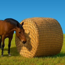 4x4 Ft Round Bale Hay Net for Horses   Knotless Slow Feeder Net with 2 82