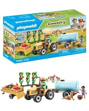 PLAYMOBIL Country 71442 Trattore con rimorchio e cisterna, raccolto fresco in fa
