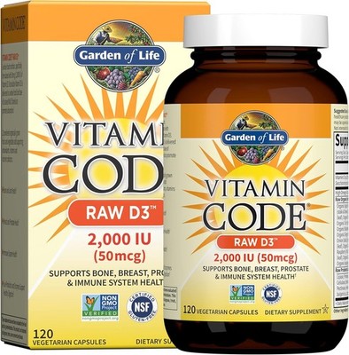 GARDEN OF LIFE, VITAMIN CODE RAW D3 2000 IU 120 Veg. Kapseln SUPER PREIS