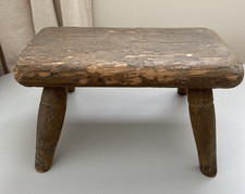 Early Primitive Rustic Milking Stool or Foot ...