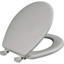 Round Enameled Wood Toilet Seat Easy Clean Hinge Molded Bath Seats