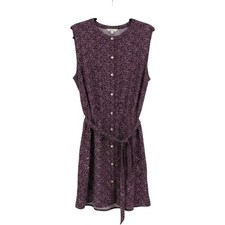 Gap Factory Rayon Sleeveless Dress Womens XXL Purple NWT Button Back Tie Waist