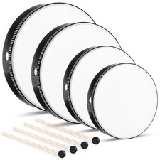 4 Pcs Hand Drum Adults Wood Frame Drum Set with Stick 12 10  8  6 Inch Per...