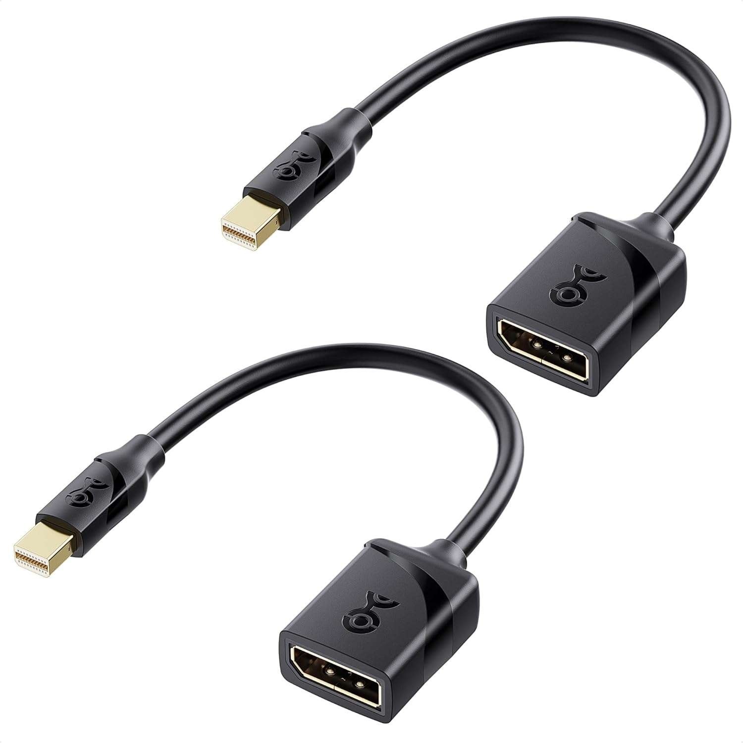 Cable Matters 2-Pack, Mini DisplayPort to DisplayPort Adapter in Black