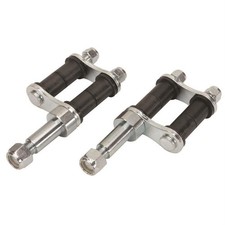 1-34 Shackles W Shock Stud Mounts Plain Finish Streethot Rod