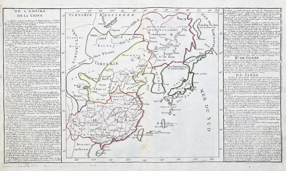 China Japan Korea Nipon Taiwan map Karte Clouet engraving 1780 - Bild 1 von 1