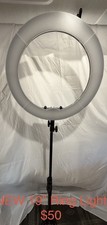 19" White Ring Light Continuous Studio Lighting on Stand, Model 19" Ring Light