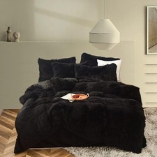 Luxury Shaggy Fluffy Comforter Cover Set, Faux Fur Duvet Cover Sets - 5 Pcs