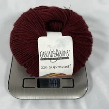 Cascade Yarns 220 Superwash Wool Yarn Color 1923 Burgundy 
