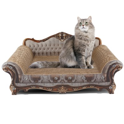 Sofa Shaped Scratching Couch,Thick Scratching Cardboard, Lounge Bed for Indoo...