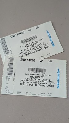The Prodigy Plus Special Guests Dec 17 Wolverhampton Civic Hall Unused  Ticket 2