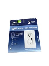 2 pack Leviton Decora Plus USB In-Wall charge...