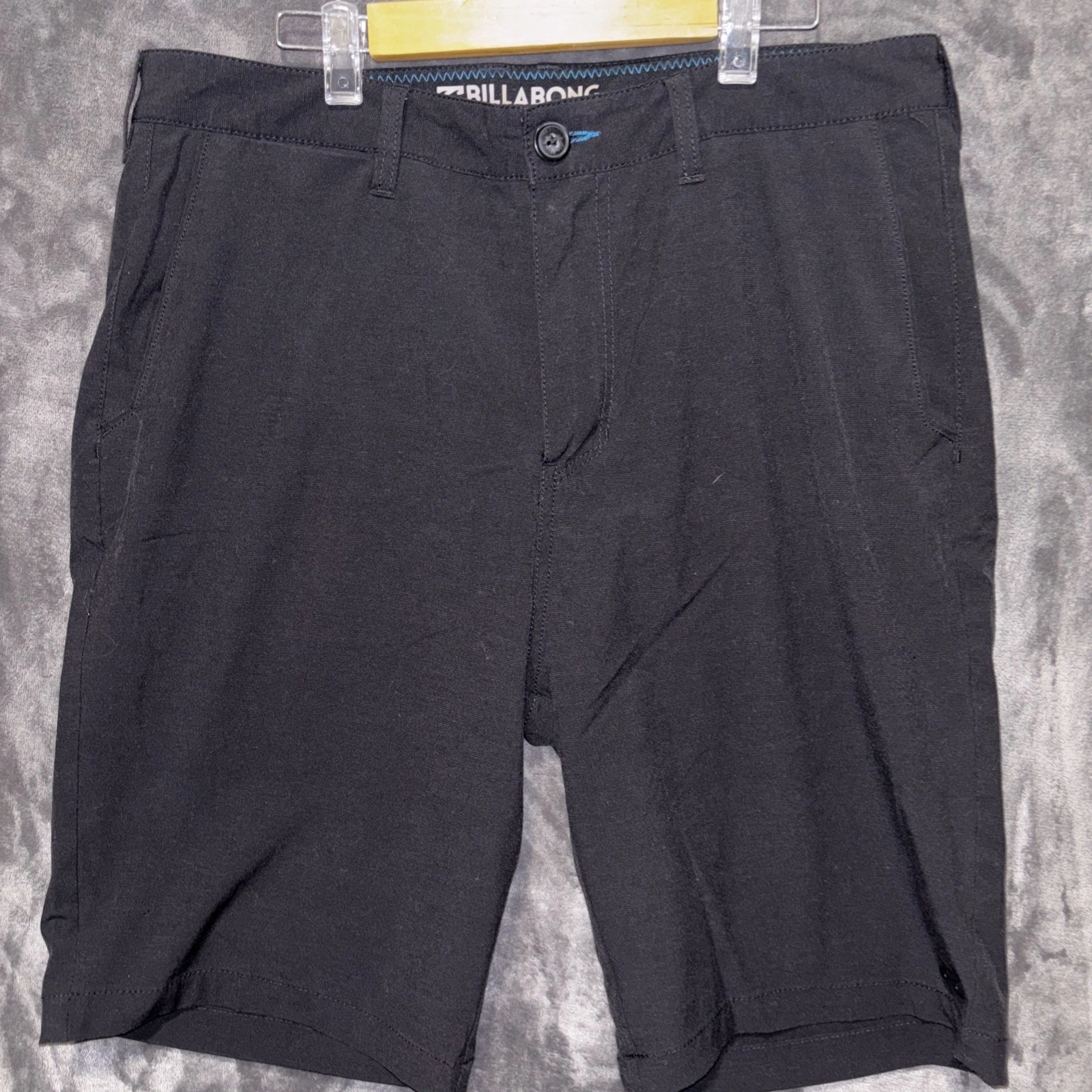 Billabong Submersibles Shorts Mens 32 Black Microfiber Chino Swimwear Quick Dry