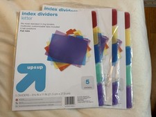 Lot of 3 Up Up Index Dividers Letter 5-Tab Multicolor Plastic 3-Ring Binder