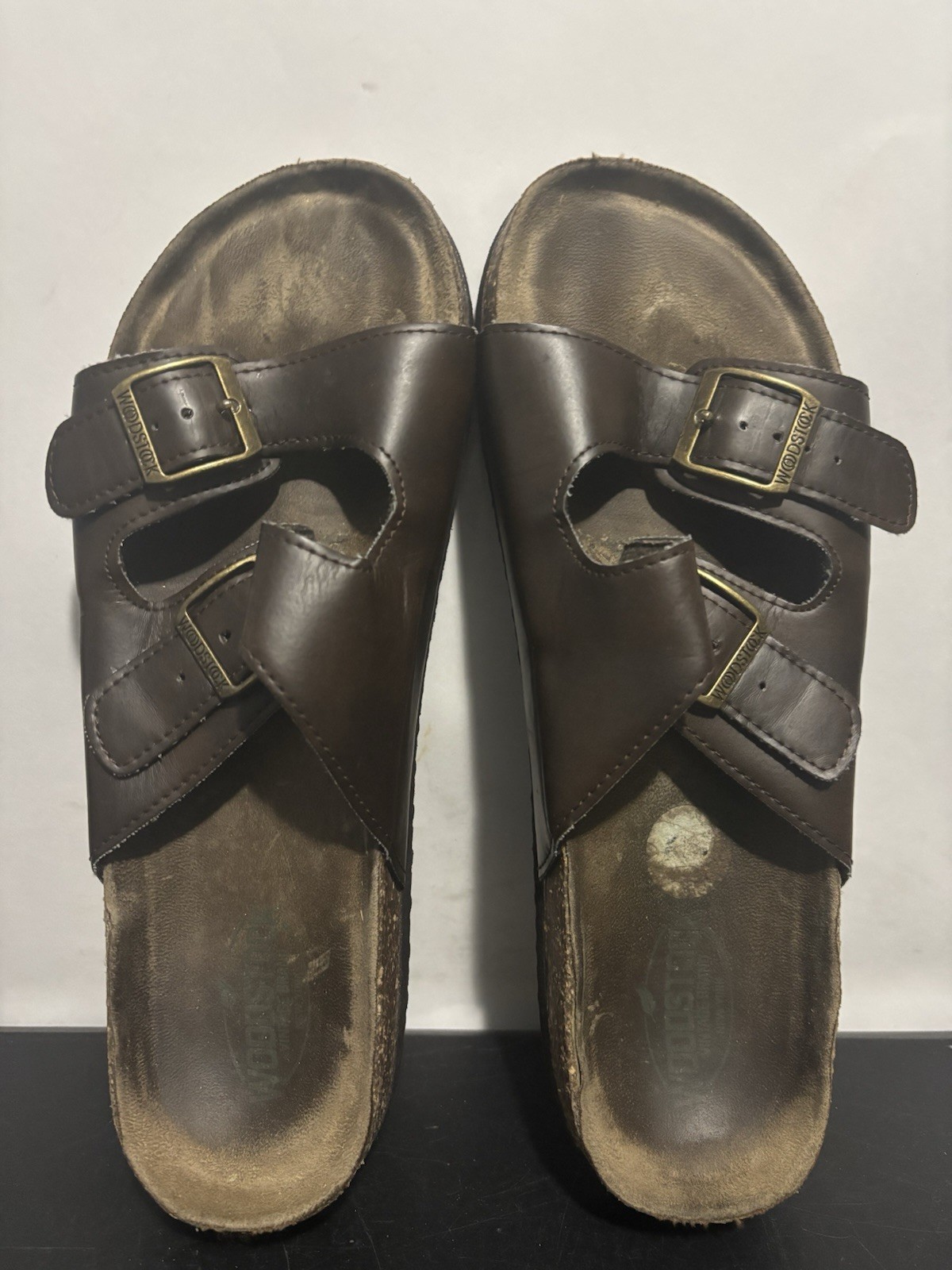 APL Sandali uomo Woodstock in pelle taglia 11 comodi casual sbucciati