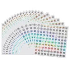 2000pcs 1 to 100 Number Labels 0.4 inch Round Dot Stickers for Holographic