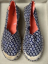 Joules Women's Canvas Shoes Pumps Espadrilles, Size 5, Navy Pattern ec 