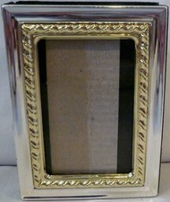 2  x 3  Slip In Photo Album Holds 40   2  x 3  Photos Silver  Gold Tone
