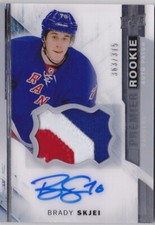 15-16 UD Premier Brady Skjei /375 Auto Patch Rookie NY Rangers 2015