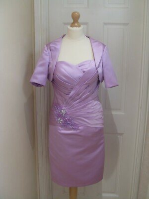 10/12 34D Bust Lilac Satin Sweetheart Strapless Dress Bolero Jacket  Bridesmaid | eBay