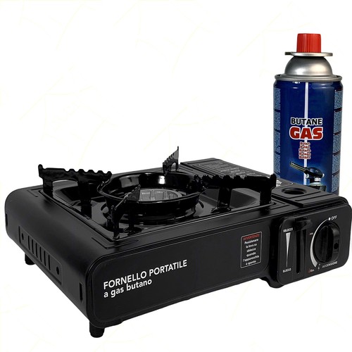 Petit Fourneau La Gaz 2 fuochi en Acier Avec Grille 2,6 Kw 70-100g/H
