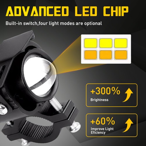 12V LED Spot Light Waterproof Motorcycle Headlight Driving Fog Lamp Hi/Lo Beam - Picture 9 of 10