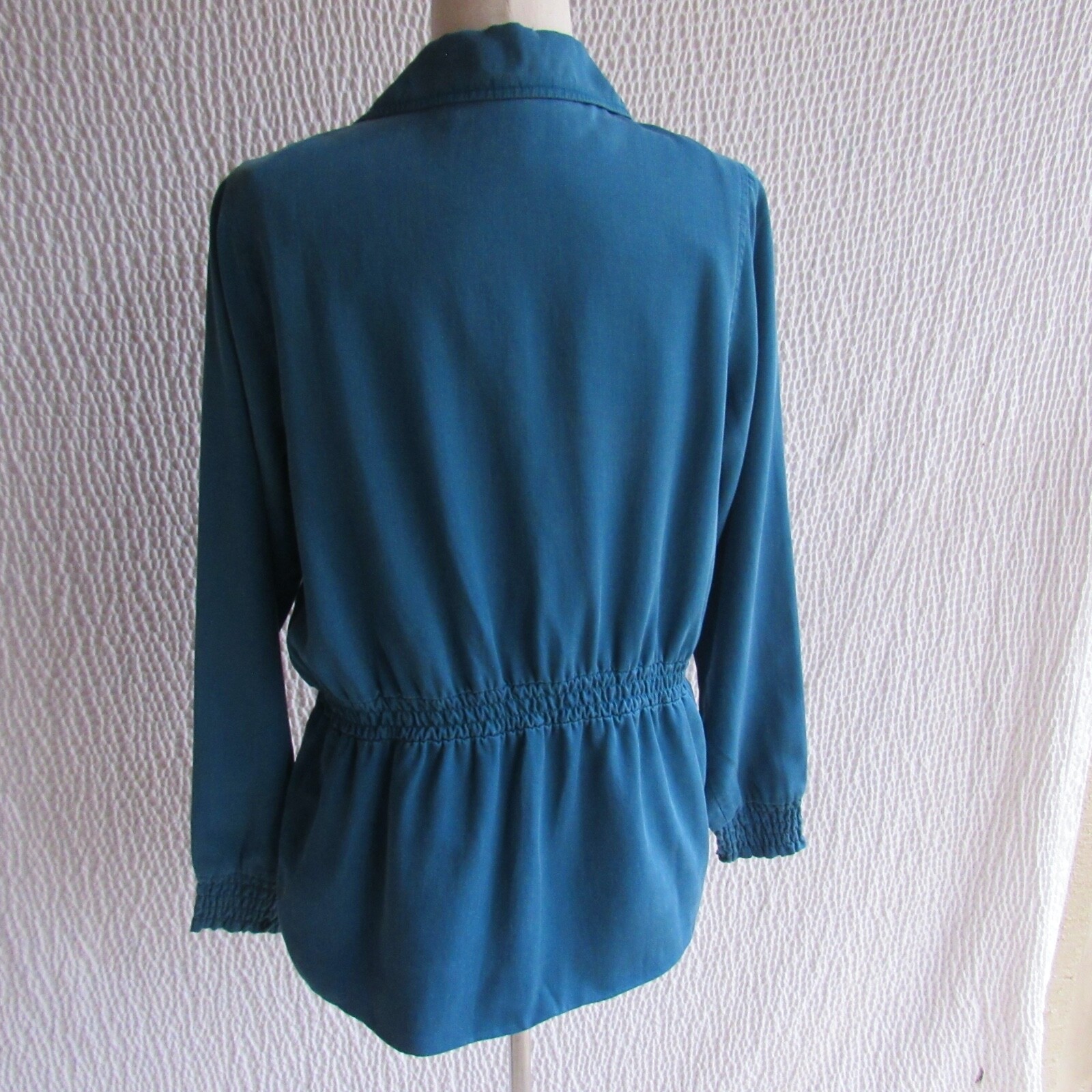 Solid Blue Jacket S Zips Brushed Soft Fabric Wome… - image 11