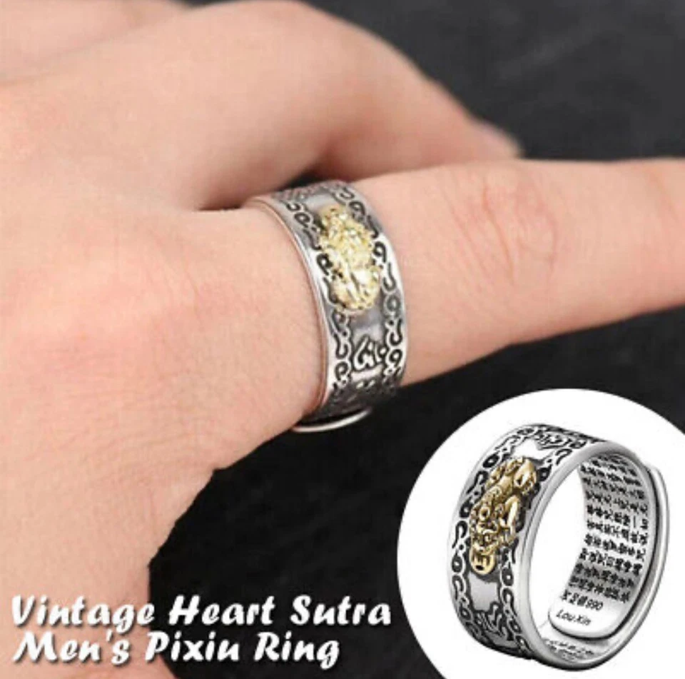 1x Adjustable Feng Shui Pixiu Mani Mantra Protection Wealth Ring Quality Lucky - Image 3 of 4