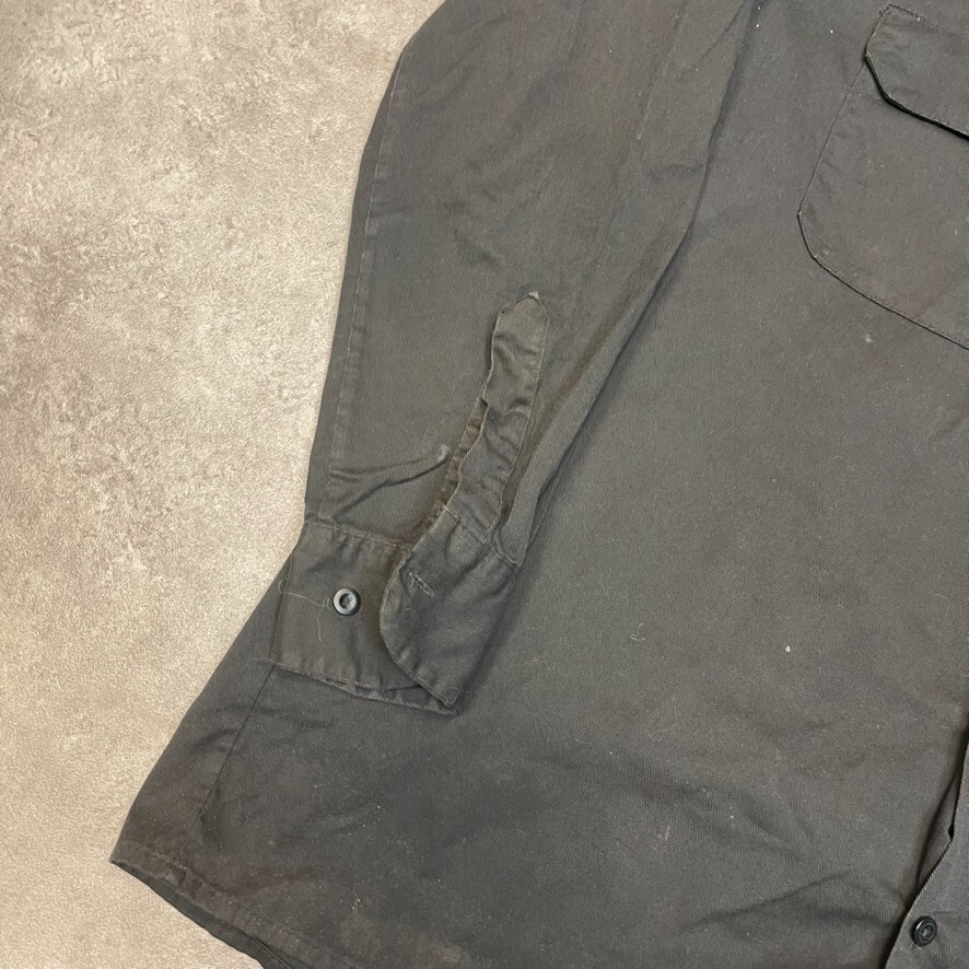 Dickies Shirt Mens Y2K Long Sleeve Button Up Workwear Top, Black, Large image 7
