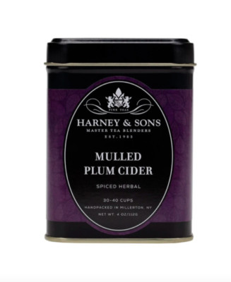 Harney and Sons Mulled Plum Cider Spiced Herbal Tea 4 Ounce Tin