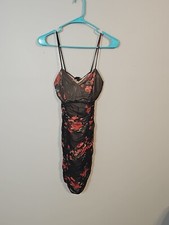 GBG Mesh Ruched Floral Mini Dress Size S